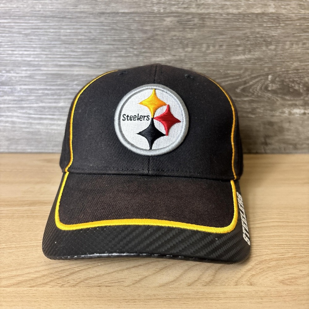 Pittsburgh Steelers Hat Cap Strap Back Mens One Size Black NFL Football